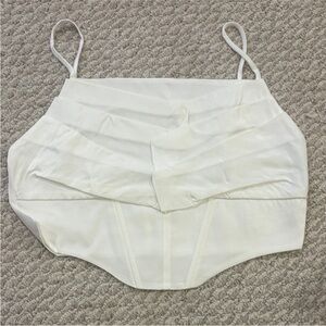 Anthropologie Elodie Elegant White Bustier Top with Zipper NWT